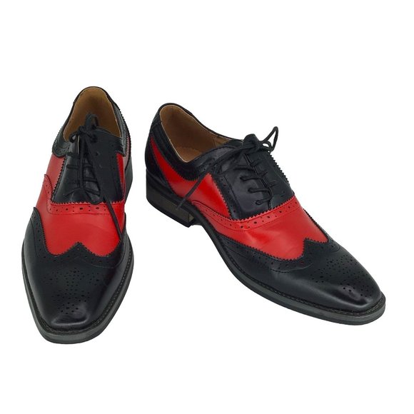 UV Signature Oxfords Men's Size 8.5 Black Red - Picture 2 of 6